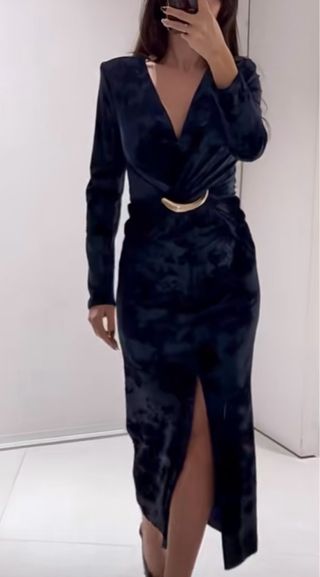 Vestido midi terciopelo fornitura