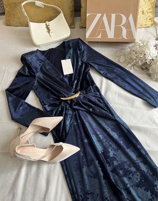 Vestido midi terciopelo fornitura