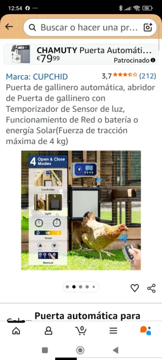 Puerta Automática Gallinero CUPCHID