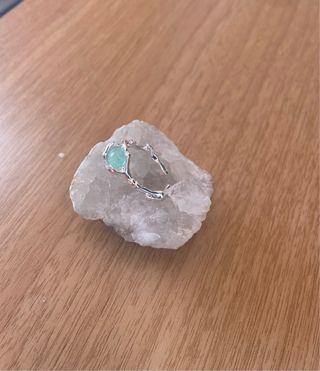 Anillo Plata Cuarzo verde aventurina ajustable