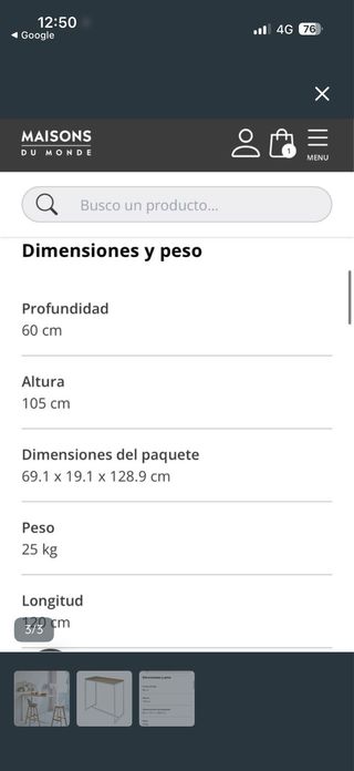 Mesa alta Igloo madera y metal blanco