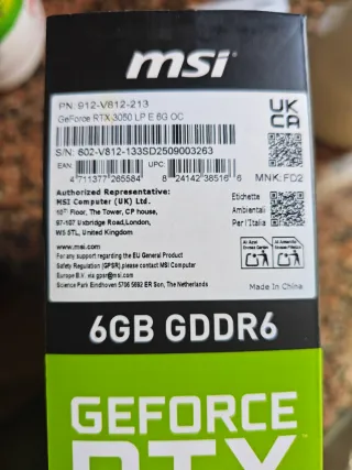 MSI GeForce RTX 3050 6GB GDDR6 OC Edition