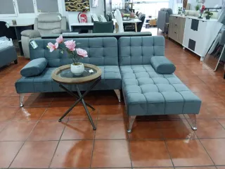 Sofá Cama Chaise Longue Gris 198cm