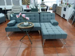 Sofá Cama Chaise Longue Gris 198cm