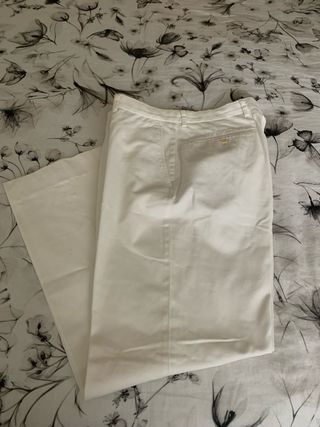 Pantalón recto mujer Roberto Verino blanco
