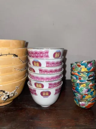 Lote de tazones de ceramica