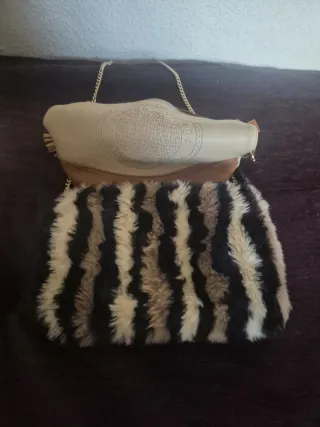 Bolso de piel con estampado de cebra