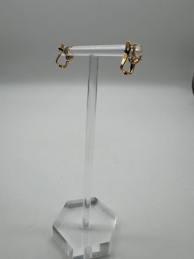 04-0021 PENDIENTES ORO CON PIEDRA CIERRE CATALAN