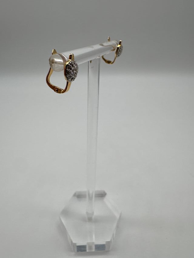 04-0021 PENDIENTES ORO CON PIEDRA CIERRE CATALAN
