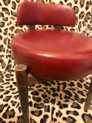 Silla Vintage Piel Roja