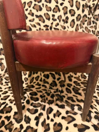 Silla Vintage Piel Roja