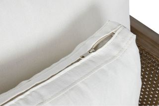 Sillón Ratan Marrón cojines blanco roto 93x86x88