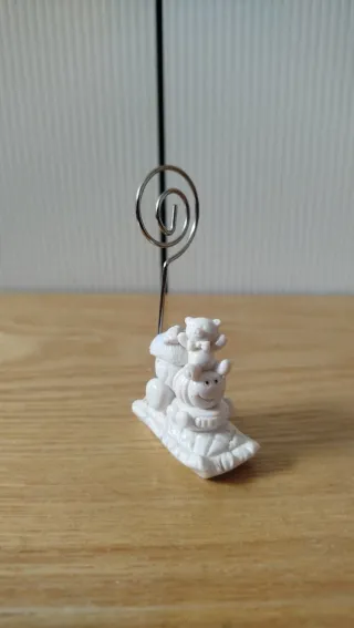 Portafoto trenino orsetto porcellana