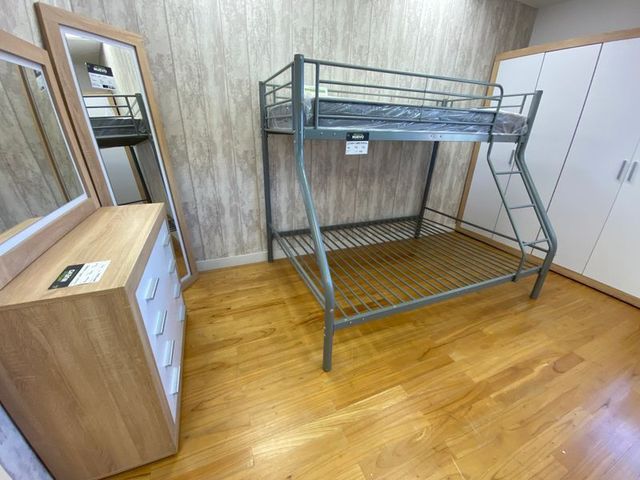 Litera Matrimonial Metálica Blanca-Gris-Negro