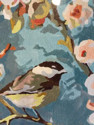 Cuadro de pájaros y flores