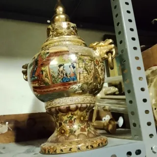 Jarrón Decorativo Dragón Dorado