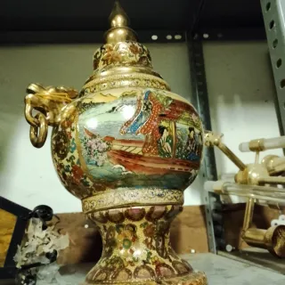 Jarrón Decorativo Dragón Dorado