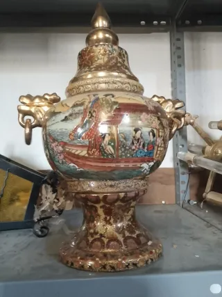 Jarrón Decorativo Dragón Dorado