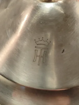 Tapa antigua metal plateado o alpaca