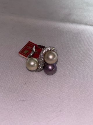 Anillo Plata Ley 925 Perlas majóricas Talla 18