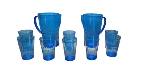 Set 8 Bicchieri + 2 Brocche Blu