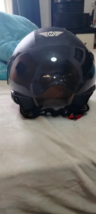 Casco Moto Negro con Visera talla S