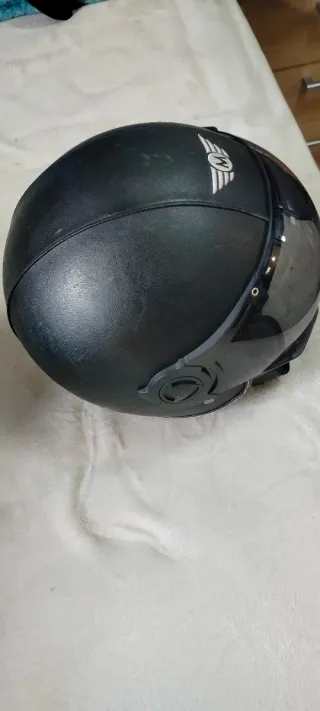 Casco Moto Negro con Visera talla S