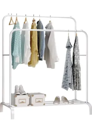 Perchero Doble Metálico Blanco