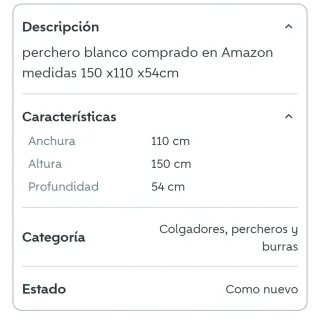 Perchero Doble Metálico Blanco