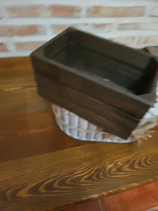 Cajas decorativas de mimbre y madera