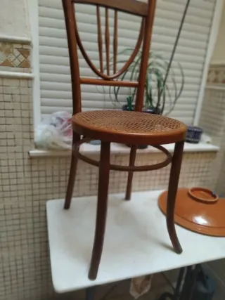 6 Sillas Vintage Madera y Ratán