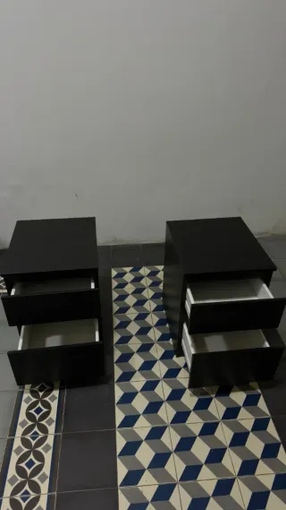 Cajonera (2 cajones) IKEA KULLEN 35x49 negro-marró