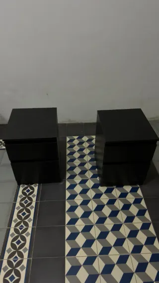 Cajonera (2 cajones) IKEA KULLEN 35x49 negro-marró