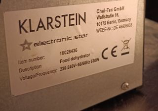 Secadora/Deshidratadora de Alimentos