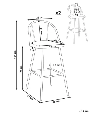 Juego 2 Taburetes Trenza Vienesa