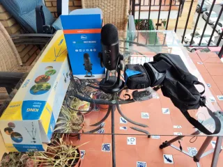 Micrófono y cámara de grabación