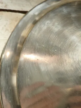 Tapa antigua metal plateado/alpaca