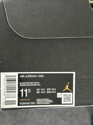 Nike Jordan 1 Mid Scarpa Rossa 45.5