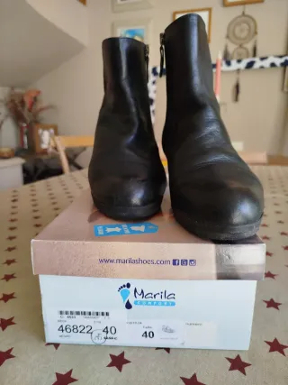 Botines piel Marila Comfort negros tacón 6cm