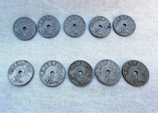 Lote monedas 25 Centimos 1937 II Año Triunfal