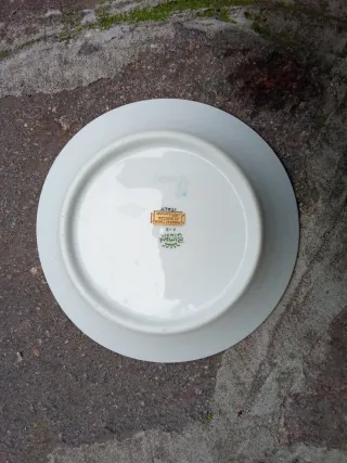 Piatto decorato con fiori e bordo oro Richard Gino