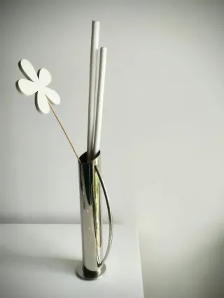 Vaso Acciaio Space Age Anni '70