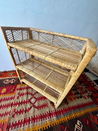 Estantería de mimbre de 3 baldas
