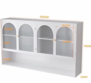 Mueble de almacenamiento blanco y dorado