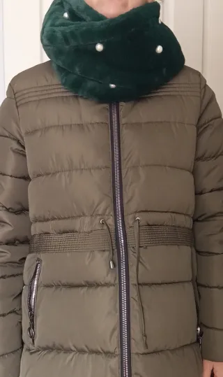 Bufanda de Cuello verde con perlas