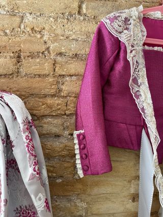 Traje Fallera Niña Rosa y Blanco