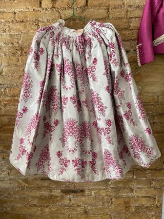 Traje Fallera Niña Rosa y Blanco