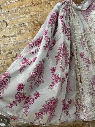 Traje Fallera Niña Rosa y Blanco