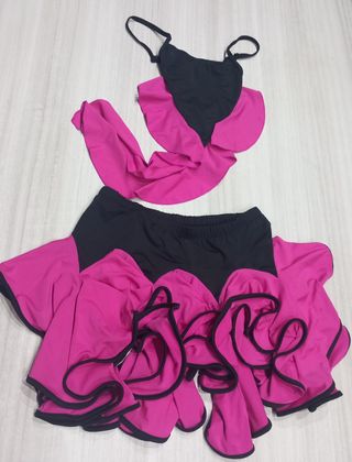 Disfraz traje bailarina niña negro y fucsia