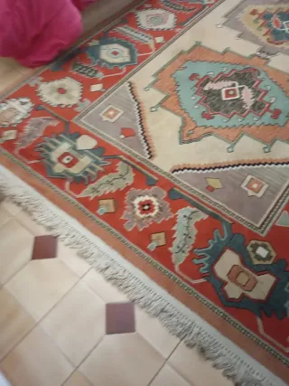 Alfombra Lana Oriental Grande Beige/Rojo 3 x 2